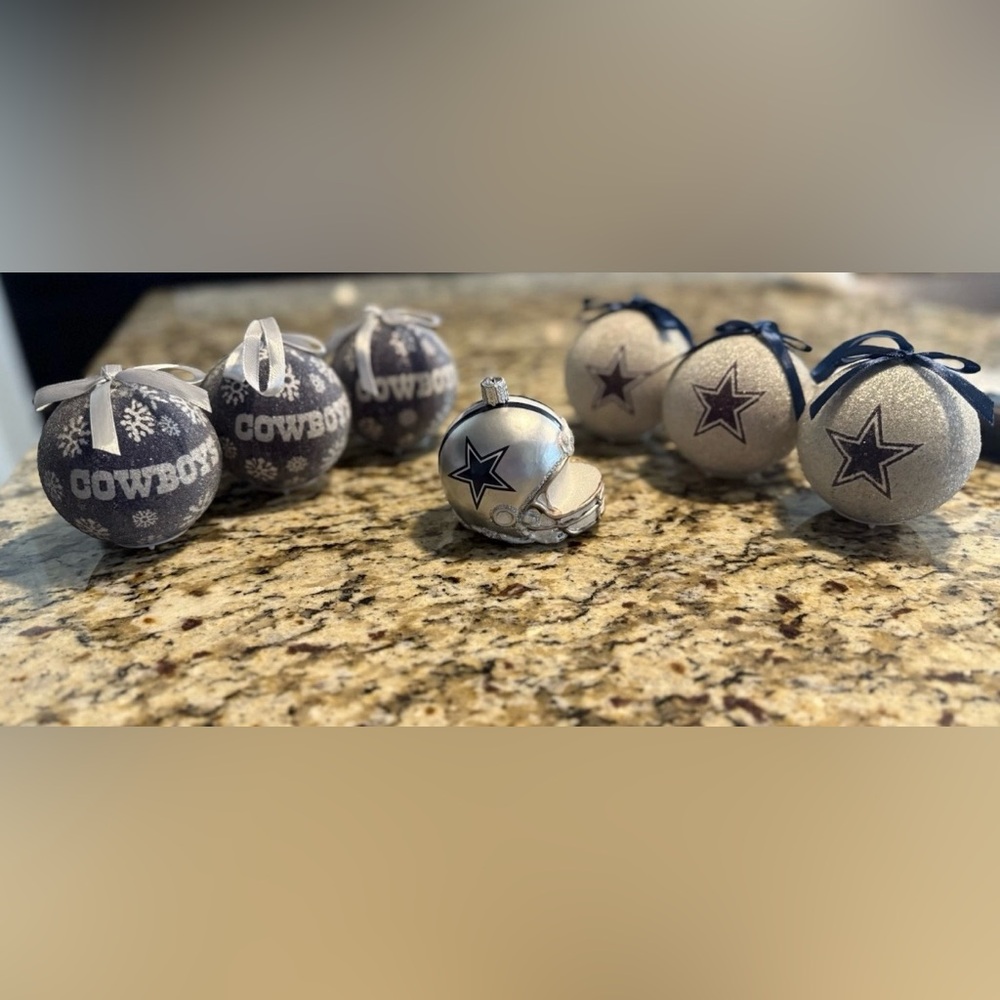 Lot of 7 Dallas Cowboys Christmas Ornaments Decorations